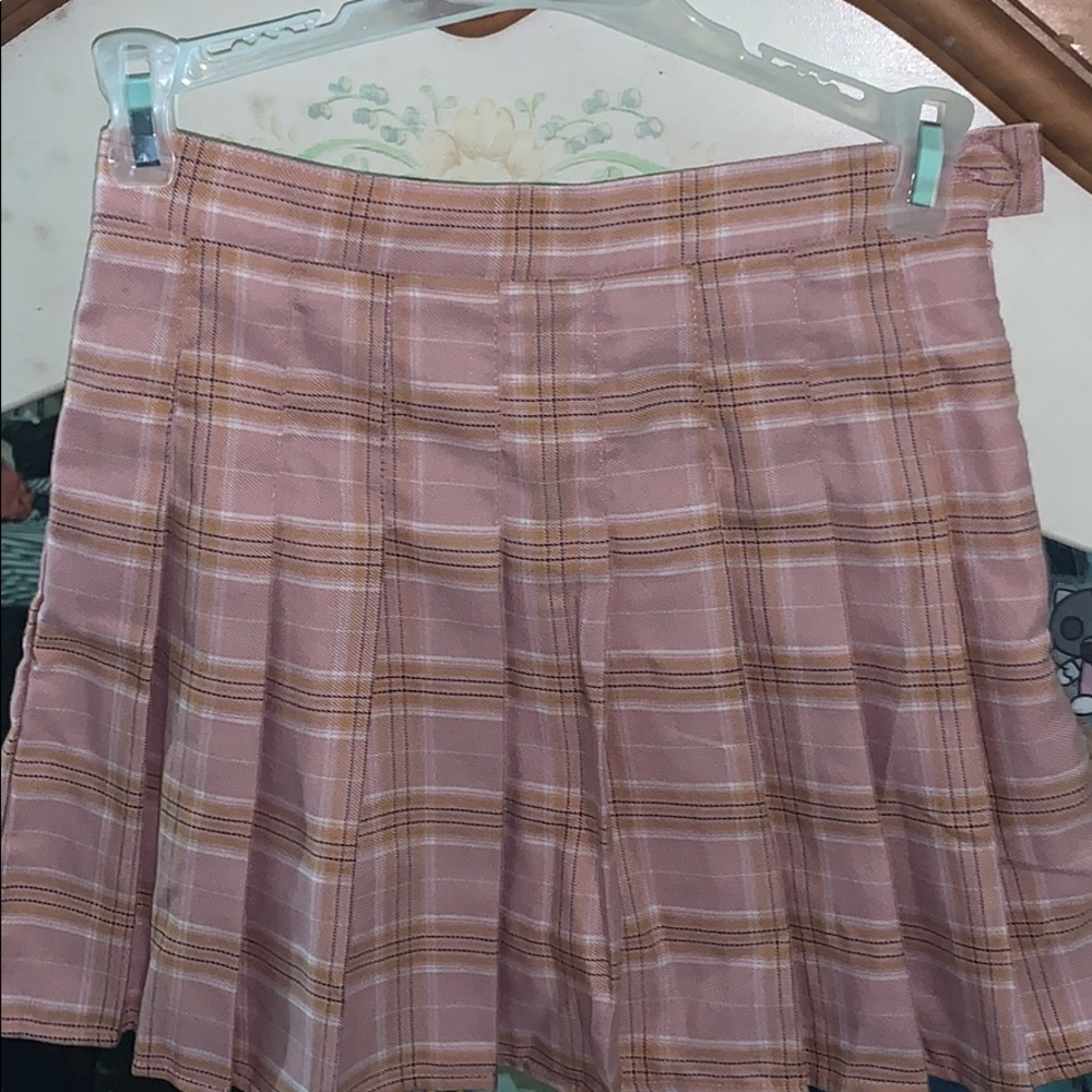 pink plaid skirt EXTRA SMALL